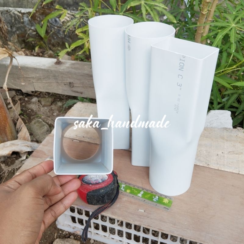 Sanstore05 Pipa Paralon/Pvc Kotak & Bulat Pipa 3" Tebal 1Mm