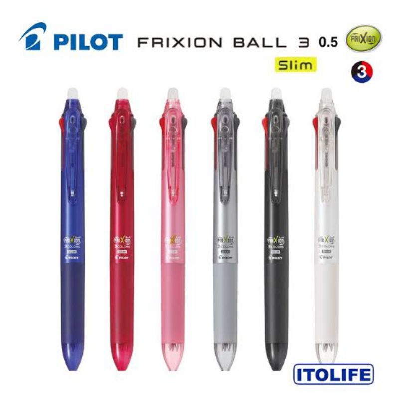 

{ 1Pcs } Pulpen Frixion 3 in 1 Slim Pilot Impor Jepang ORIGINAL LKFBS-60EF