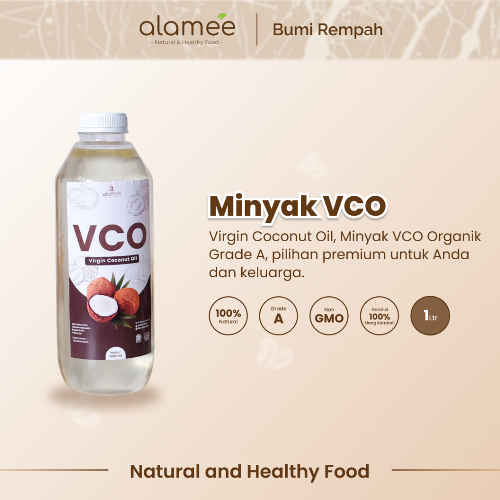 

ALAMEE Virgin Coconut Oil Minyak Kelapa Murni Extra VCO Asli Dapat Diminum Organik Masak Minum