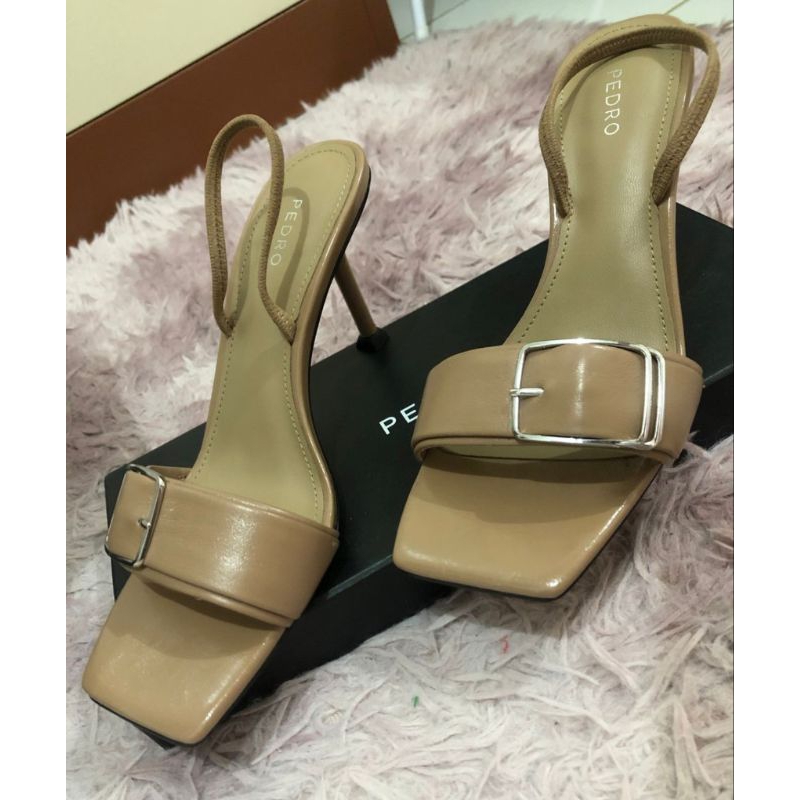 Preloved Sepatu High Heels - PEDRO Taupe Heels Ori 100%