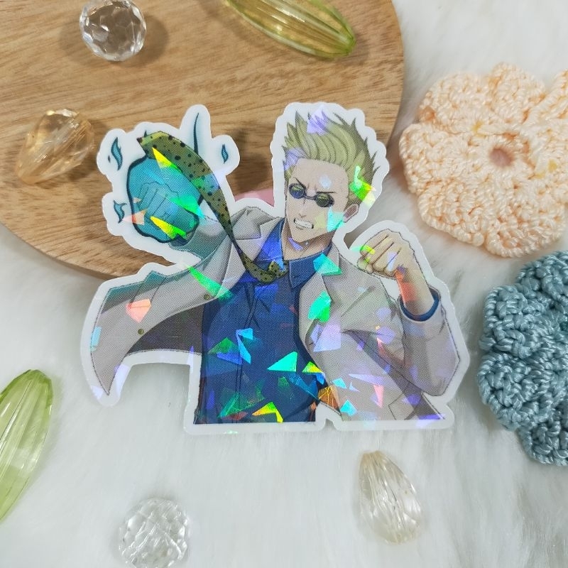 

Sticker Hologram Brokenglass Fanmerch Nanami Kento Jujutsu Kaisen Original Fanart by Merch Trove