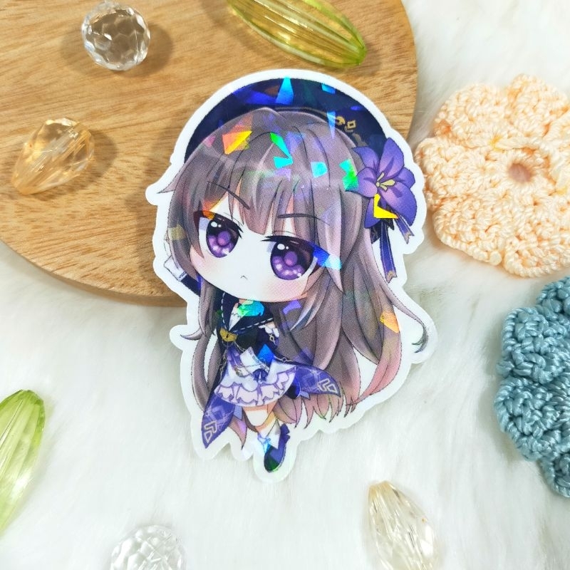 

Sticker Hologram Brokenglass Fanmerch Herta Honkai Star Rail Original Fanart by Merch Trove