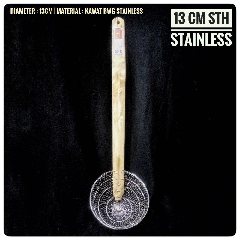 Serok Stainless 13cm STH || serok, serok tebal, serok kuat, serok kokoh, serok gorengan, serok mie, 