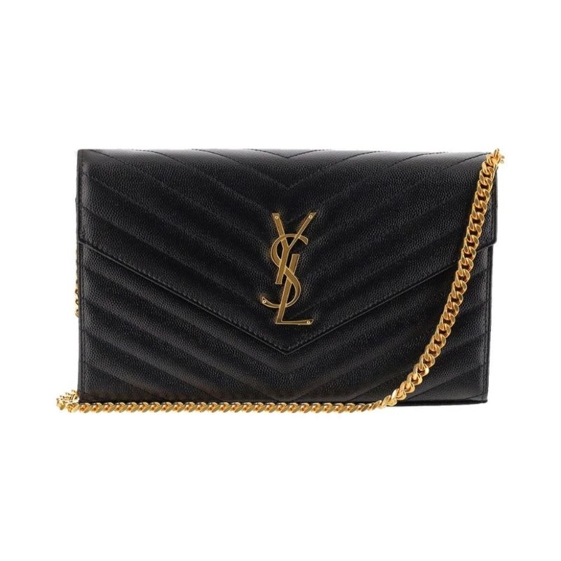 YSL WOC 22cm Shoulder Bag Black GHW (22 x 14 x 4) 100% Authentic