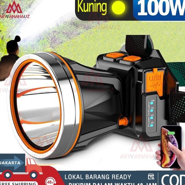 Pusat Populer  Senter Kepala Super Terang Tahan Air  Lampu Senter Super Terang Cas Kepala  Senter Ke
