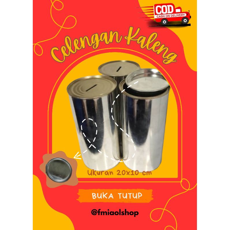 CELENGAN KALENG POLOS 20x10 CM | BUKA TUTUP | CELENGAN MURAH | CELENGAN KALENG/