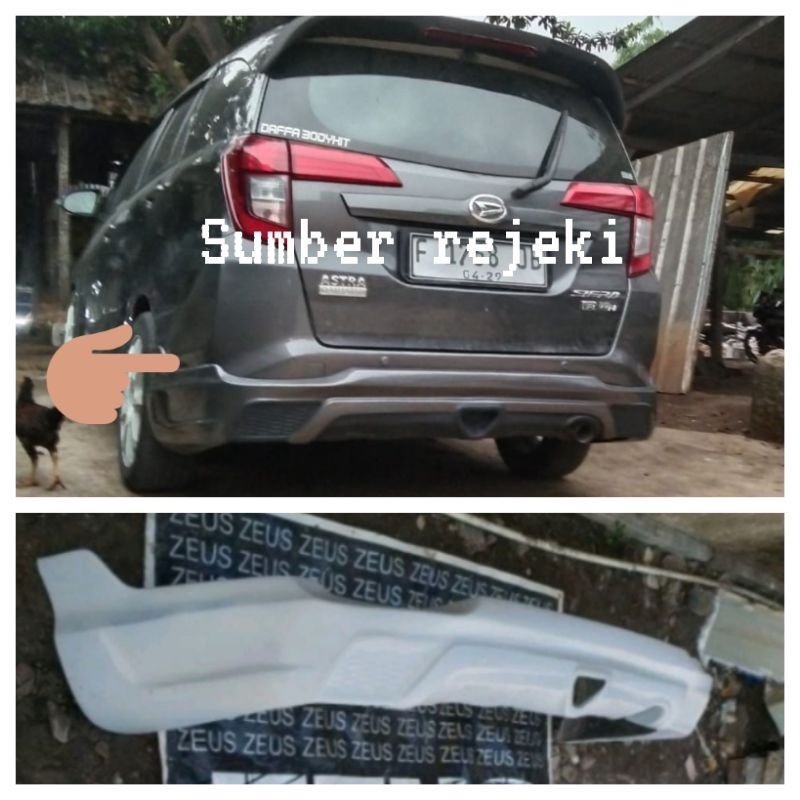 Bodykit Belakang Calya Sigra Model Elegan 2016-2023 Bahan Fiberglass Warna Dasar Hitam