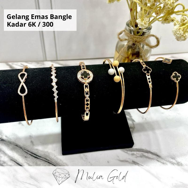 Gelang Emas Bangle Kadar 6K / 300 ASLI 100% - Toko mas mulia bekasi