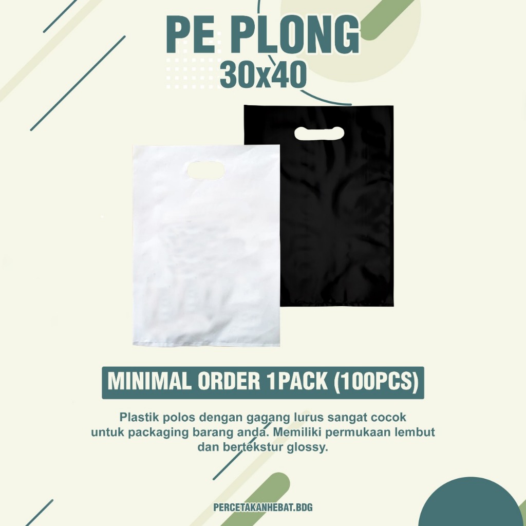Pe Plong 30x40 isi 100pcs Plastik Plong Kantong Plastik PE Plong Shopping Bag Glossy Packing Online 