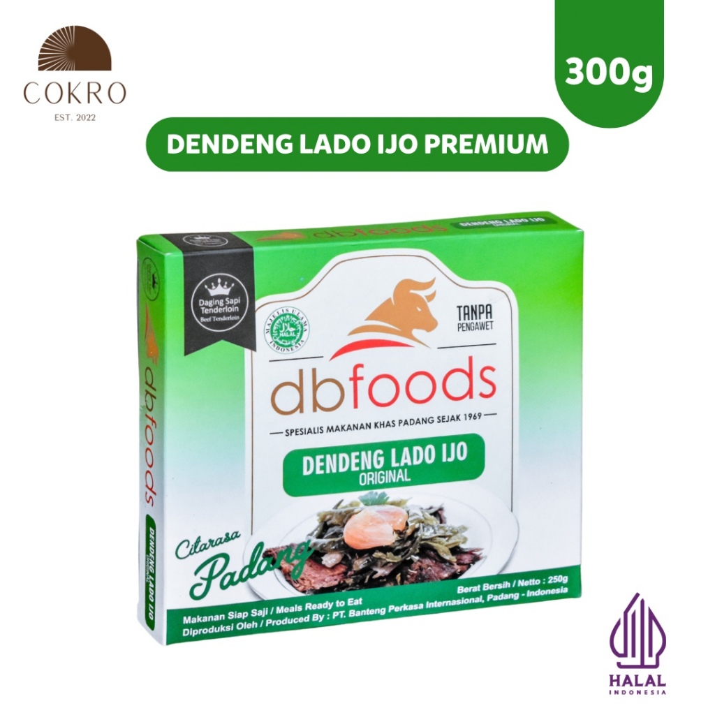 

Dendeng Lado Ijo DBFOODS Premium 300g Original | Dendeng Lado Mudo Praktis Siap Makan Asli Padang