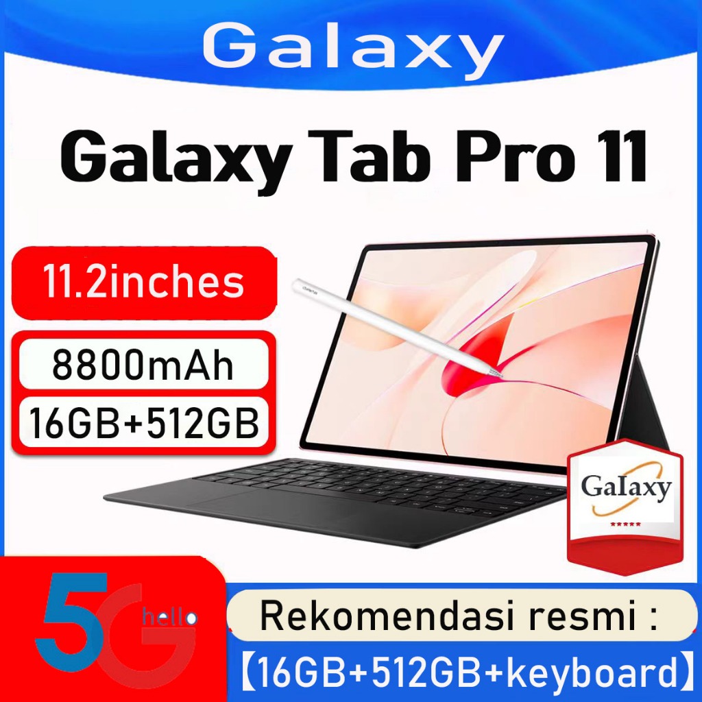 Tablet baru 11.2inch【16GB+512GB】Galaxy Tab Pro11 untuk pembelajaran dan hiburan kantor ultra tipis S