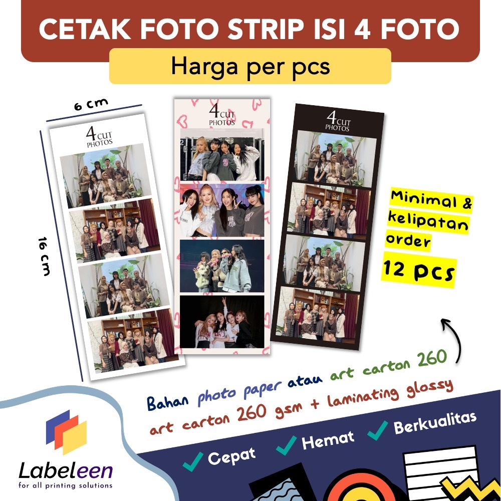 

Cetak Foto Strip Polaroid | Photo Strip Custom isi 4 | Polaroid Strip