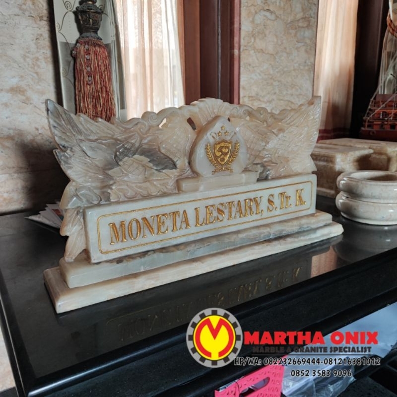 Papan Nama Meja Name Tag Nama Meja Marmer Onyx