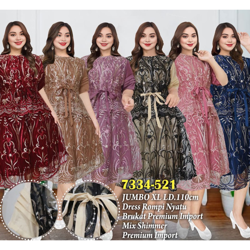dress pesta ld 110 jumbo 7334 baju natal