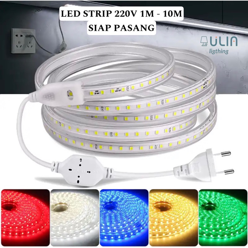 LAMPU LED STRIP SELANG KOTAK 5050 1M 2M 3M 4M 5M 10M - HIAS PUTIH OUTDOOR HIAS PLAFON CEILING KAMAR