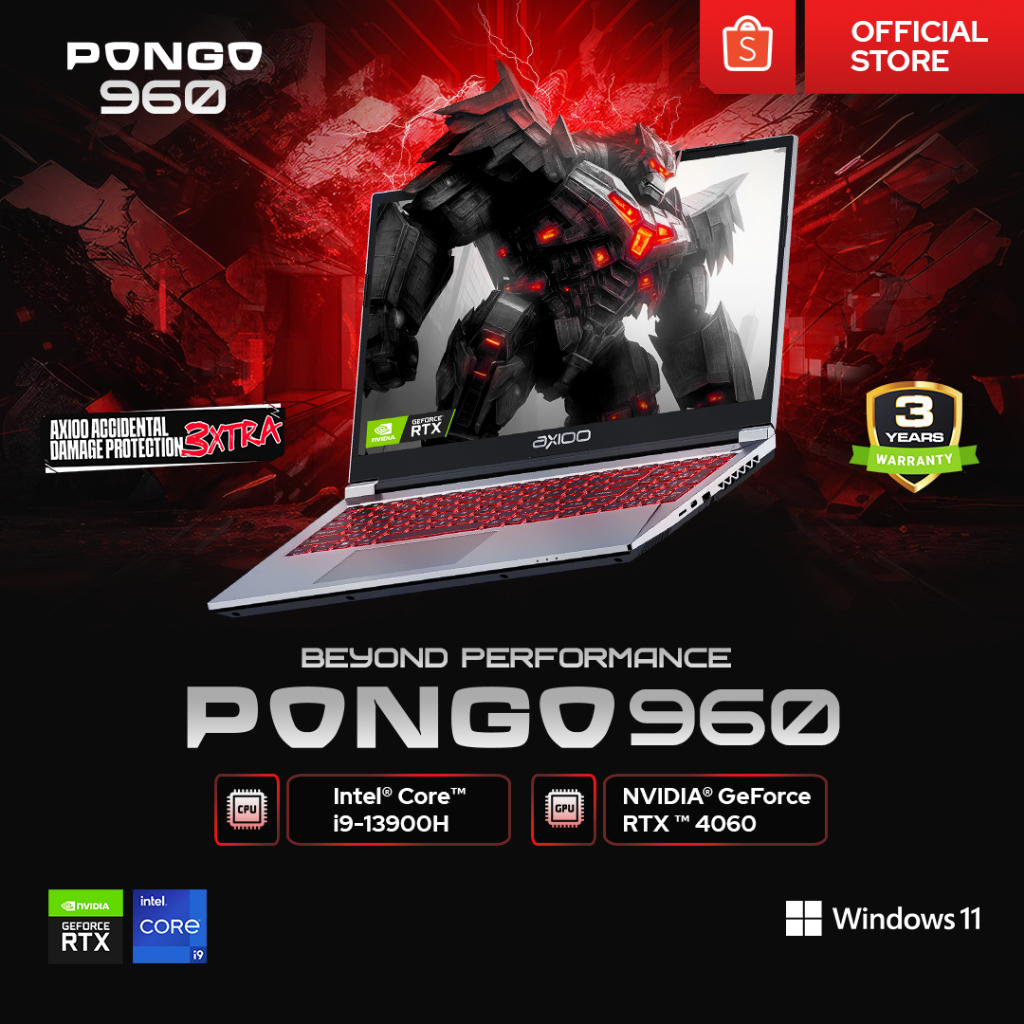 PONGO GAMING Pongo 960 Intel Core i9-13900H/16GB/512GB/RTX 4060/FHD IPS 100% Colour Gamud 144Hz - Wi