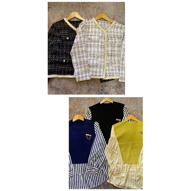 blazer impor korea | blazer wanita | blazer korea style atasan rajut wanita