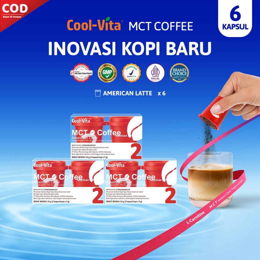 

[3 Box] Coolvita MCT Coffee Capsule 3 Box Kopi Pembakar Lemak American Latte Inovasi Kopi Baru