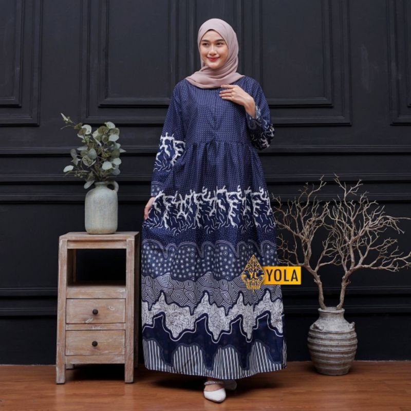 Gamis Batik Wanita Termurah | Gamis Batik New | Gamis Batik Trendy | Gamis Batik Asli