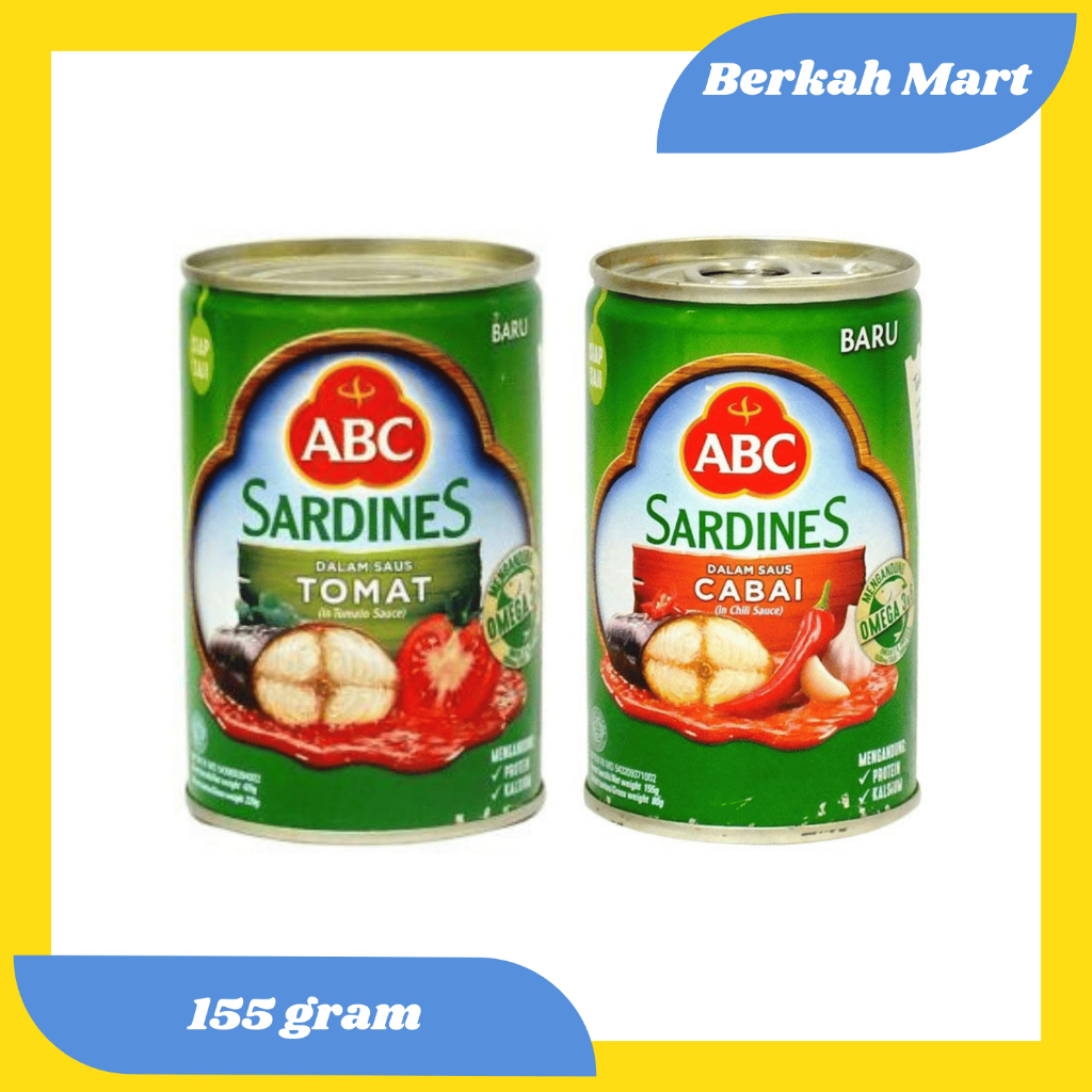 

SARDINES ABC DENGAN SAUS CABAI & TOMAT (KEMASAN KECIL 155 GR)