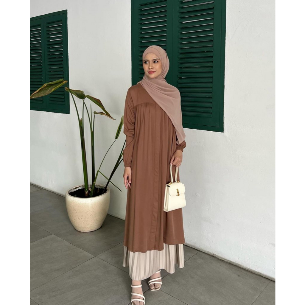 Elmiza - Selma Tunik Bahan Premium Rayon Twill Atasan Wanita Terbaru Daily Kuliah Kantor