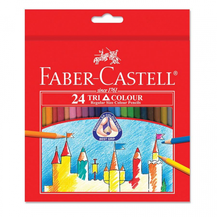 

Faber-Castell Tri Grip 24 Pensil Warna Kayu 24 Warna Panjang