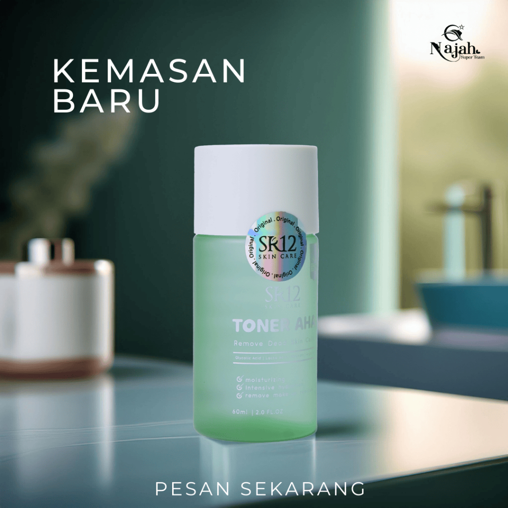 TONER AHA SR12 / EKSFOLIASI FLEK HITAM PADA WAJAH / MENGANGKAT SEL KULIT MATI PADA WAJAH / TONER EKS