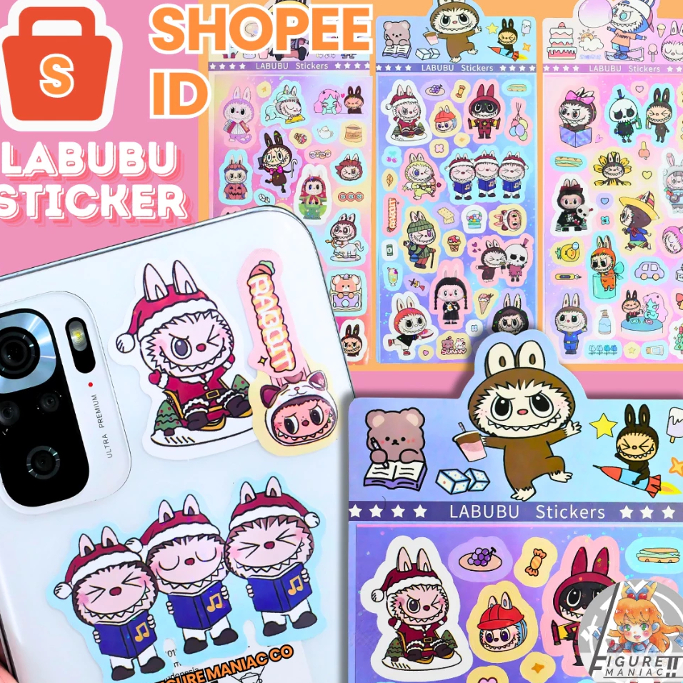 

Stiker Labubu Renceng Gliter / Stiker Mainan Anak Monster Labubu Viral