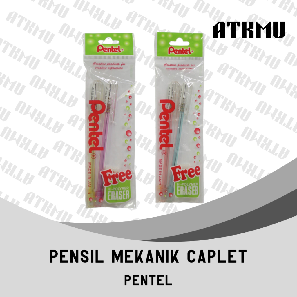 

Pensil Mekanik Caplet Pentel 0,5 mm 1 set isi 2 pcs + Penghapus