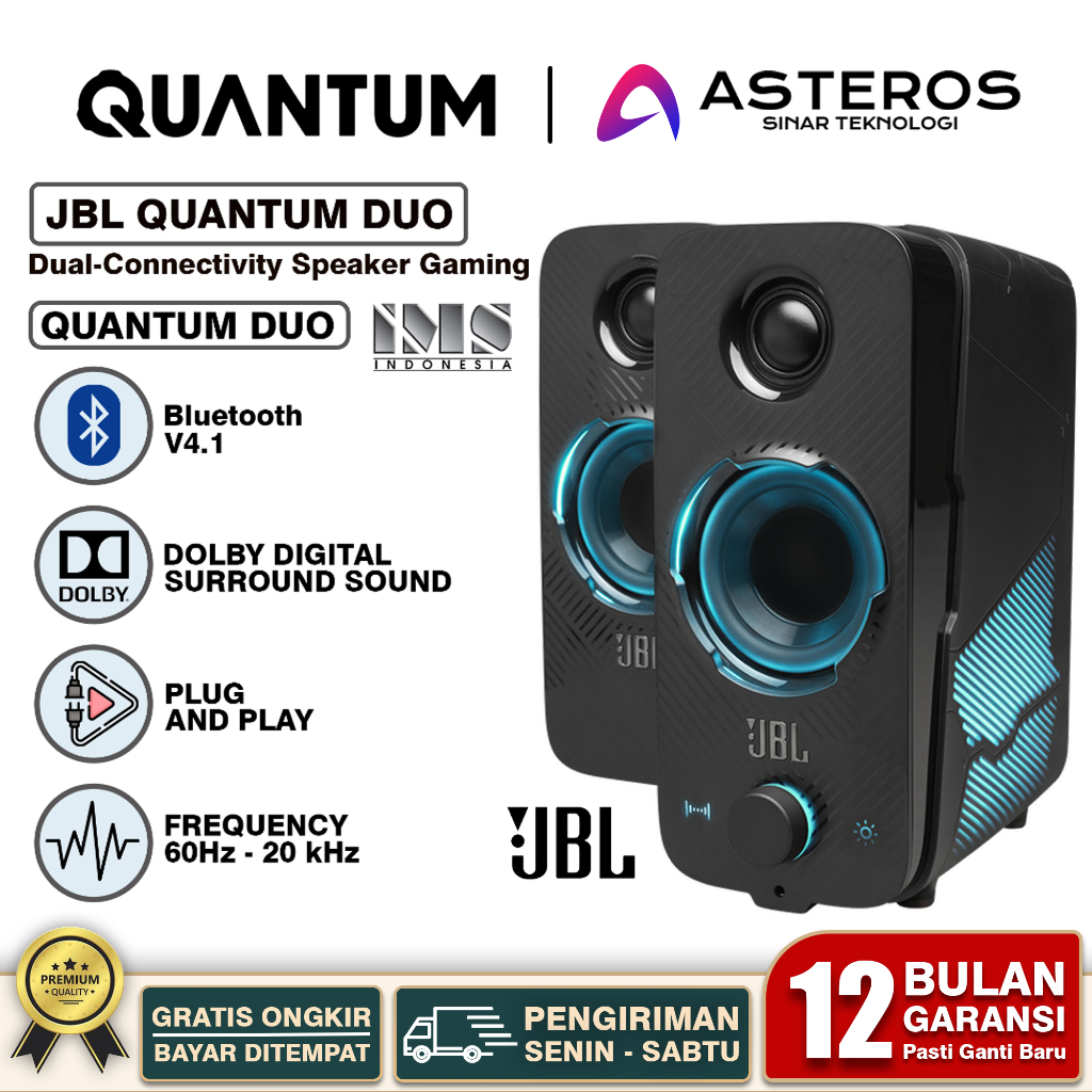 Speaker Laptop / PC / Gaming LED RGB JBL Quantum Duo Speaker Portable