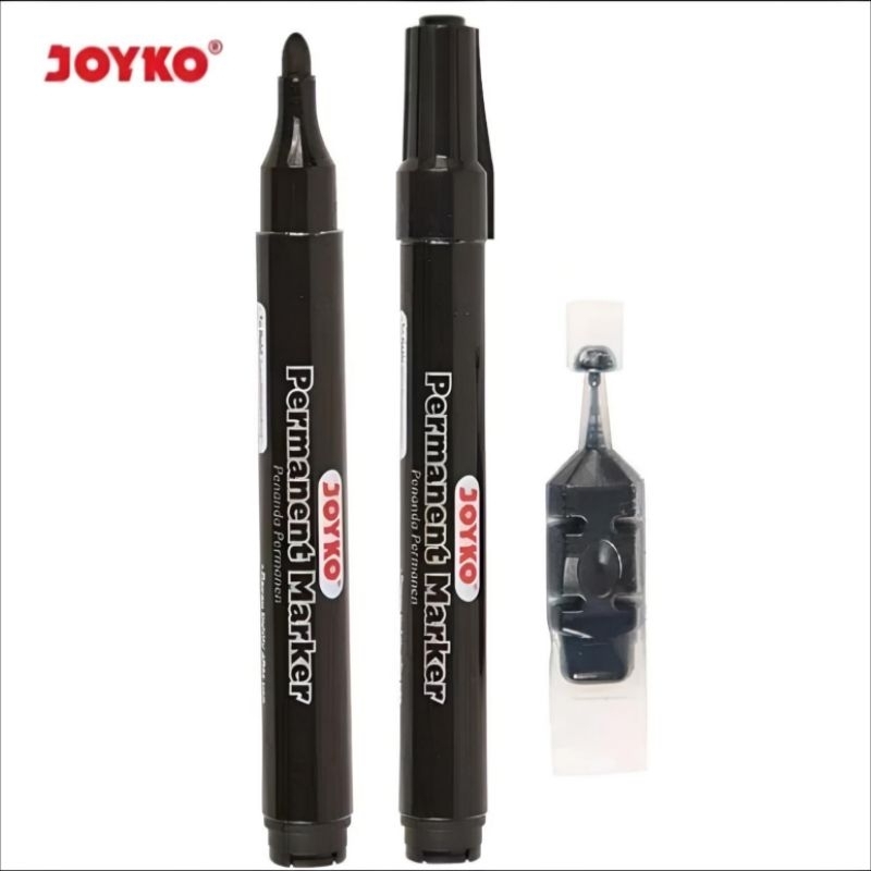 

Spidol Permanent Joyko PM-34RF Bonus Refill |Hitam / Biru