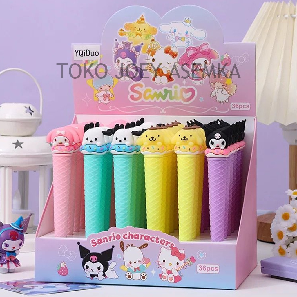 

PEN ES KRIM SANRIO CONE V2 MELODY POCHACCHO KUROMI PURIN BOLPEN PENA TINTA BALLPOINT