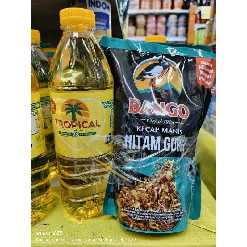 

kecap bango hitam gurih 550 ml 2 pcs+minyak tropical 500 ml