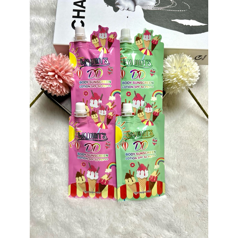 WALNUTS DD BODY SUNSCREEN LOTION SPF50 40g - WALNUT SUN BLOCK WATERPROOF ORIGINAL THAILAND