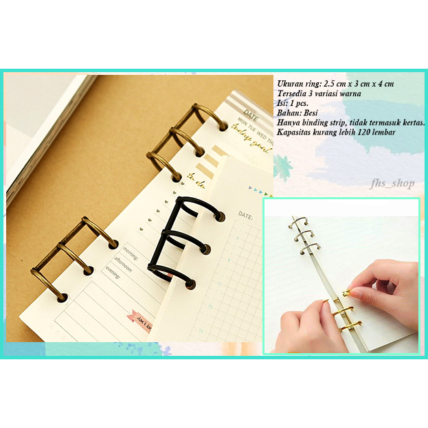 

Ring Binder Besi Binding Binder Retro Akrilik Retro Color DIY Binder Binding Strip