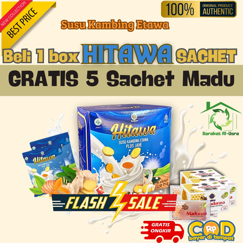 

HITAWA Sachet [1BOX][40Pcs Sachet]KAMBING ETAWA Dengan Jahe Yang Mampu Mengatasi [Asam Urat,Sakit Pinggang,Kesemutan Dll