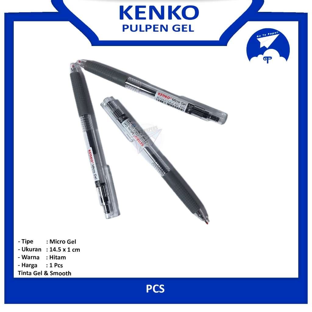 

KENKO - Pulpen Gel Pen Micro Gel Retractable 0.28mm Hitam - Pcs