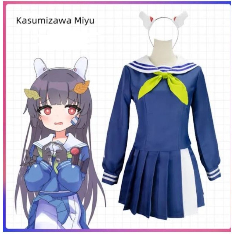 KOSTUM COSPLAY KASUMIZAWA MIYU BLUE ARCHIVE/KOSTUM COSPLAY GAME BLUE ARCHIVE/KOSTUM COSPLAY KASUMIZA