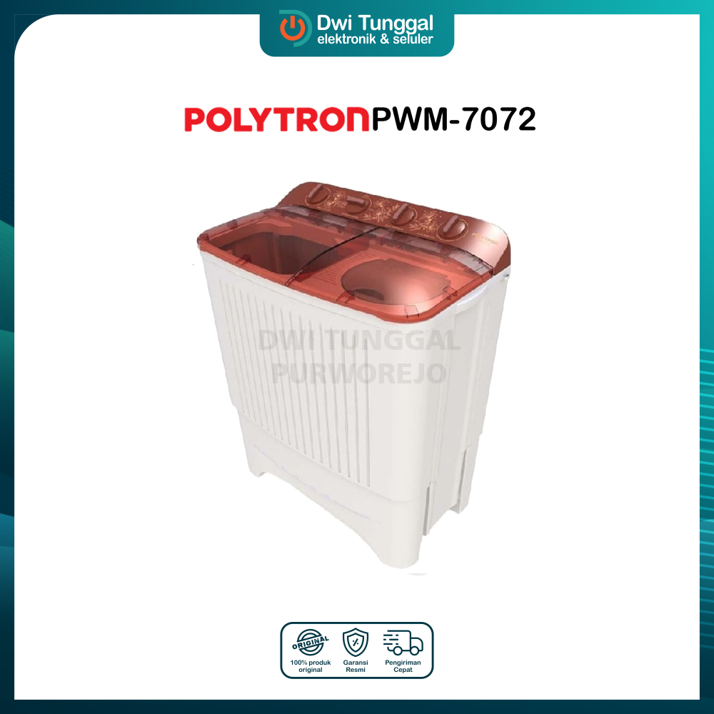 Polytron Mesin Cuci 2 Tabung Giant Series Hijab 7Kg-8Kg-9kg