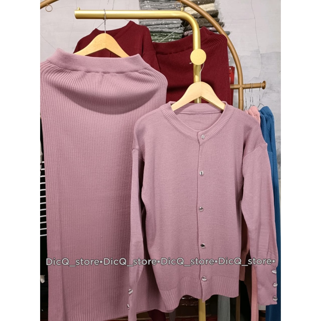 One Set Aira Cardigan & Rok rajut Wanita Premium-Stelan Wanita Terbaru