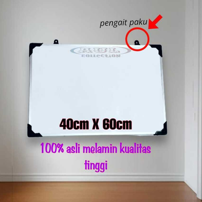 

40X60 papan tulis WHITE BOARD dengan melamin asli
