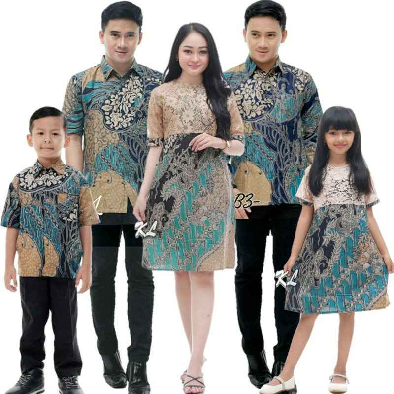 Baju Couple Dress Brokat Keluarga Pria dan Wanita Modern Batik Couple Keluarga Dress Natalan Hem Kat