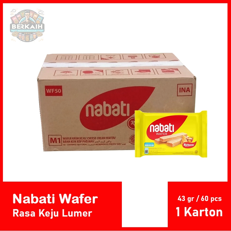 

Nabati Wafer Keju 43 gr / Best Seller Produk 1 karton / isi 60 pcs / Open Reseller /Grosir / Instan