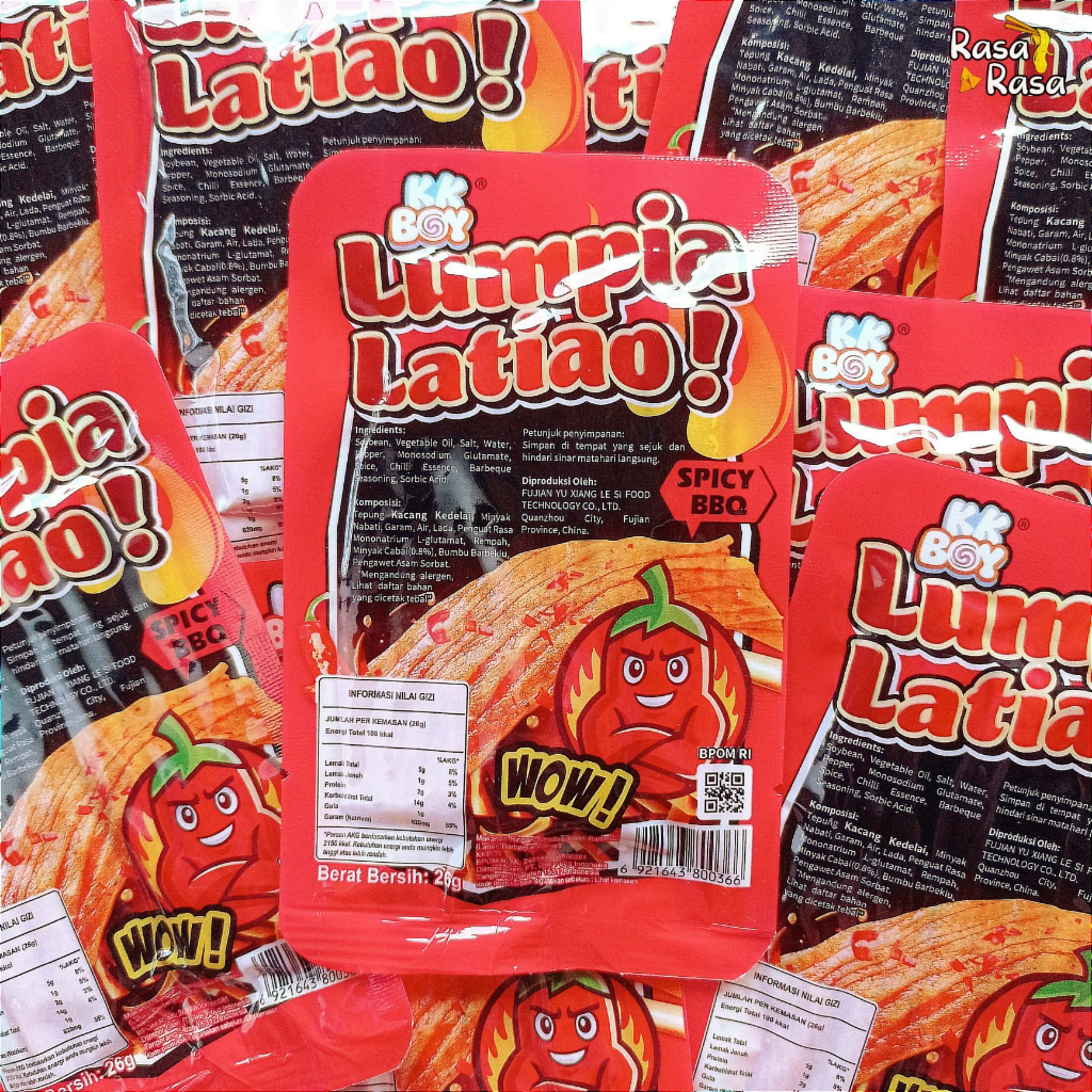 

Latiao Lumpia Mini 26 gr Halal Pedas Gurih Spicy BBQ / Snack Kembang Tahu