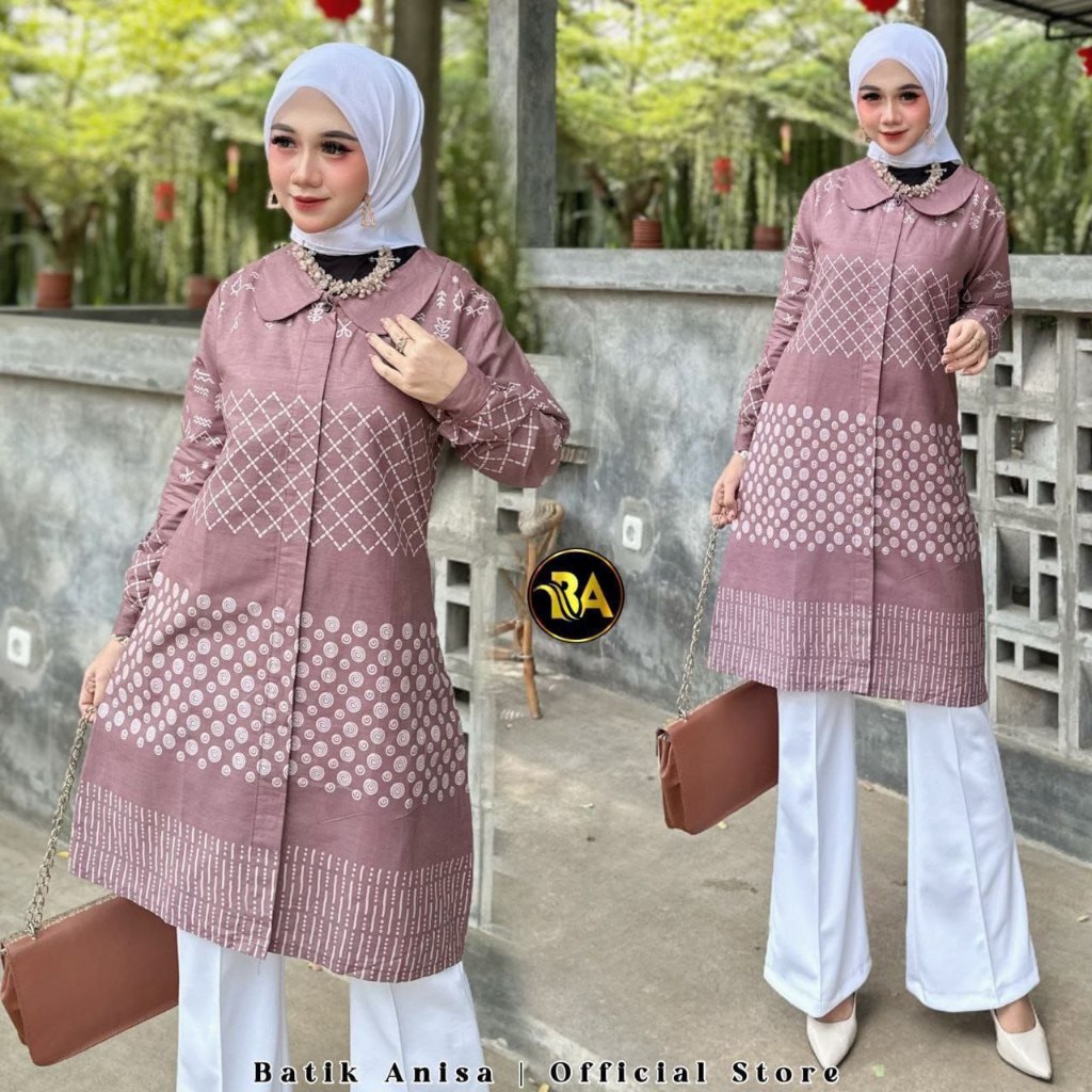 Atasan Batik Tunik Nusantara Dolby Dolbi Dobby Doby Halus Katun Tunik Batik Terbaru