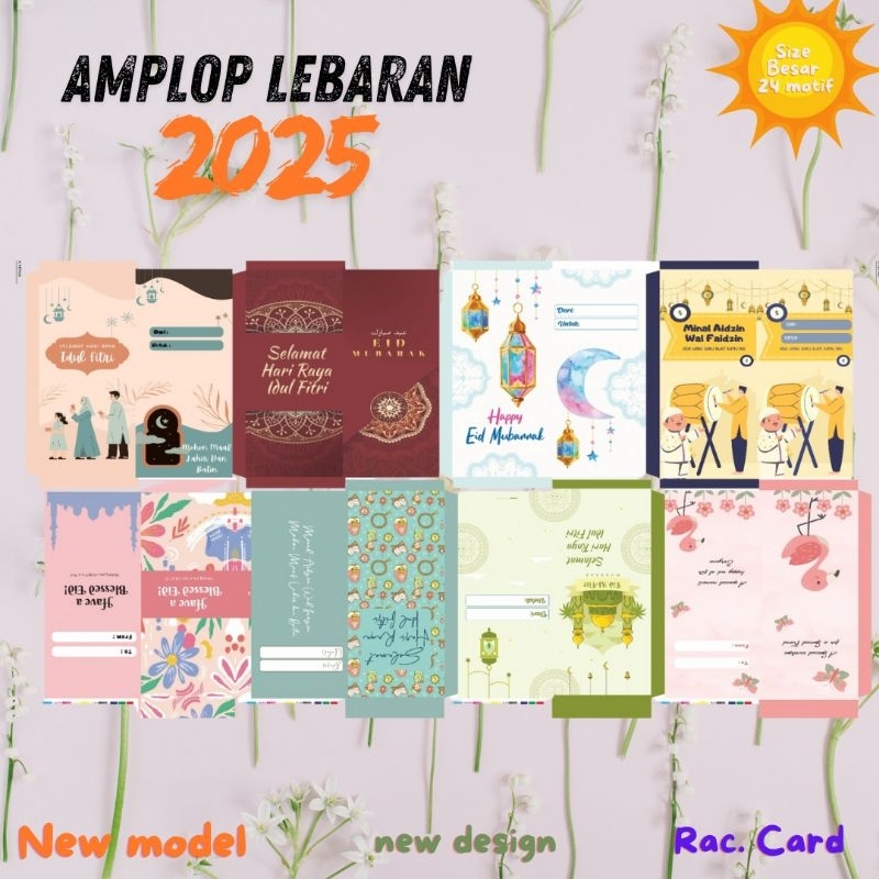 

(500 lembar) Amplop Lebaran panjang uang tanpa lipat Aesthethic isi 500 lembar free plastik