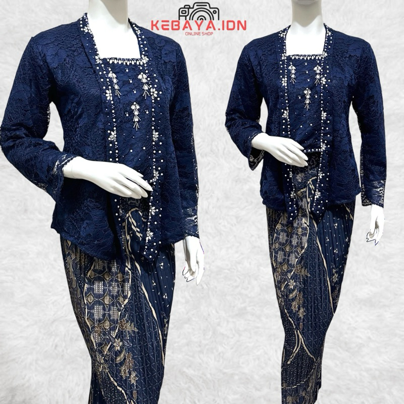 Setelan kebaya brokat kutubaru payet mewah - kebaya wisuda modern - kebaya pesta kondangan - kebaya 