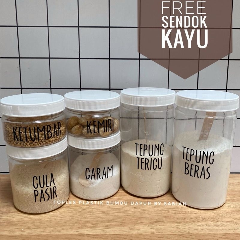 Toples Plastik Bumbu Dapur / Toples Bumbu / Toples Dapur / Wadah Bumbu
