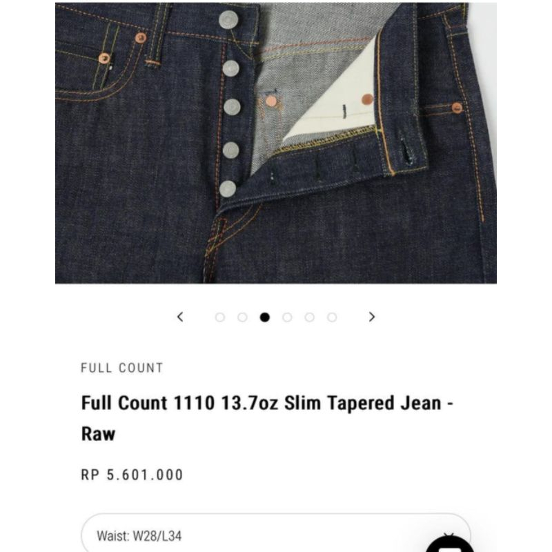 Full Count 1110 13,7oz Slim Tapered Jeans-Raw Selvedge