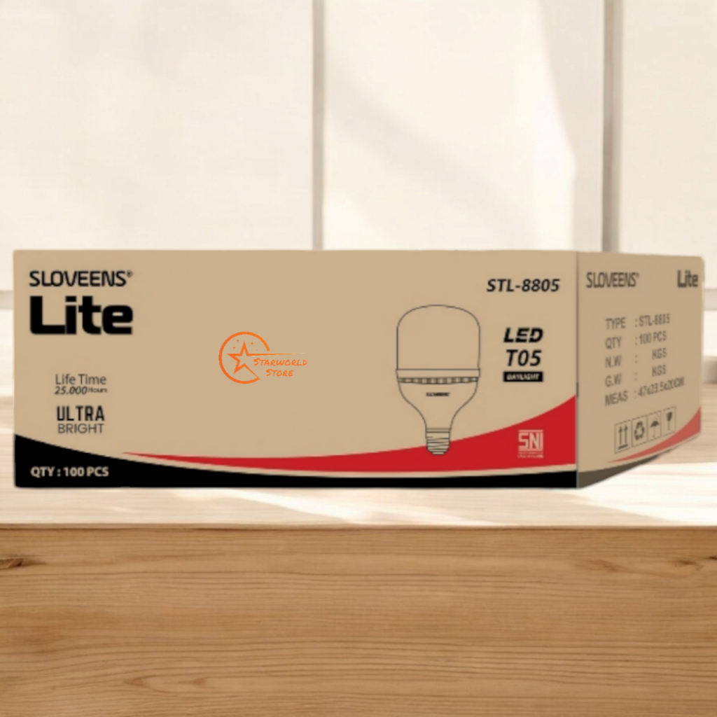 Paket Grosir 1 DUS/KOLI SLOVEENS Lite Lampu Bohlam LED 5 Watt - ( 100 PCS )